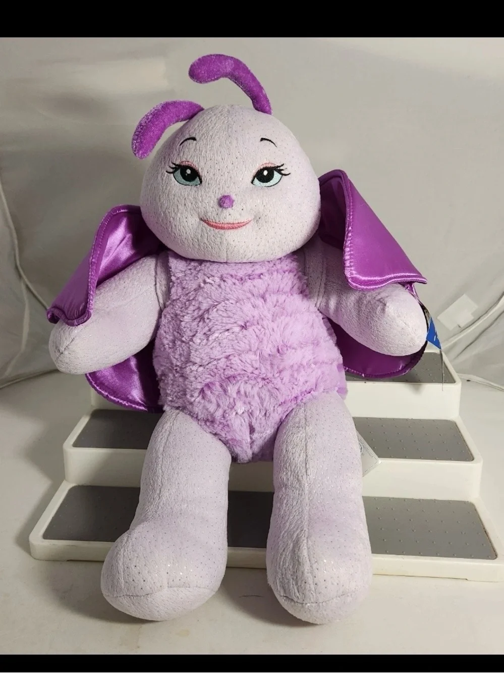 NWT BAB Build A Bear Purple Sparkle Lightening Bug 18” With Removable Wings